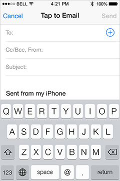 Tap To Email Contact App Features